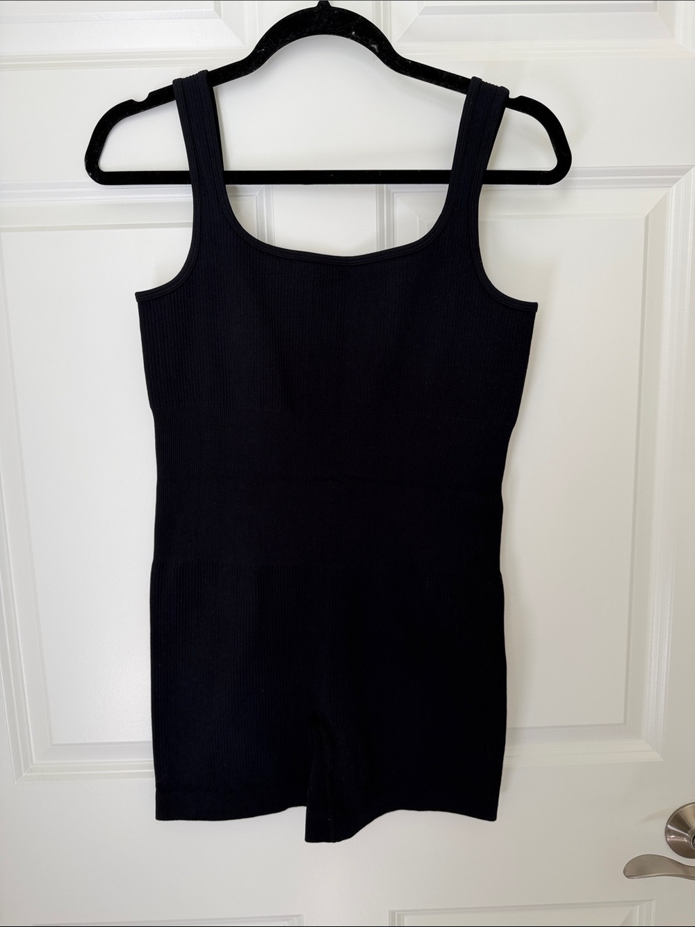 Black Ribbed Romper - NWOT